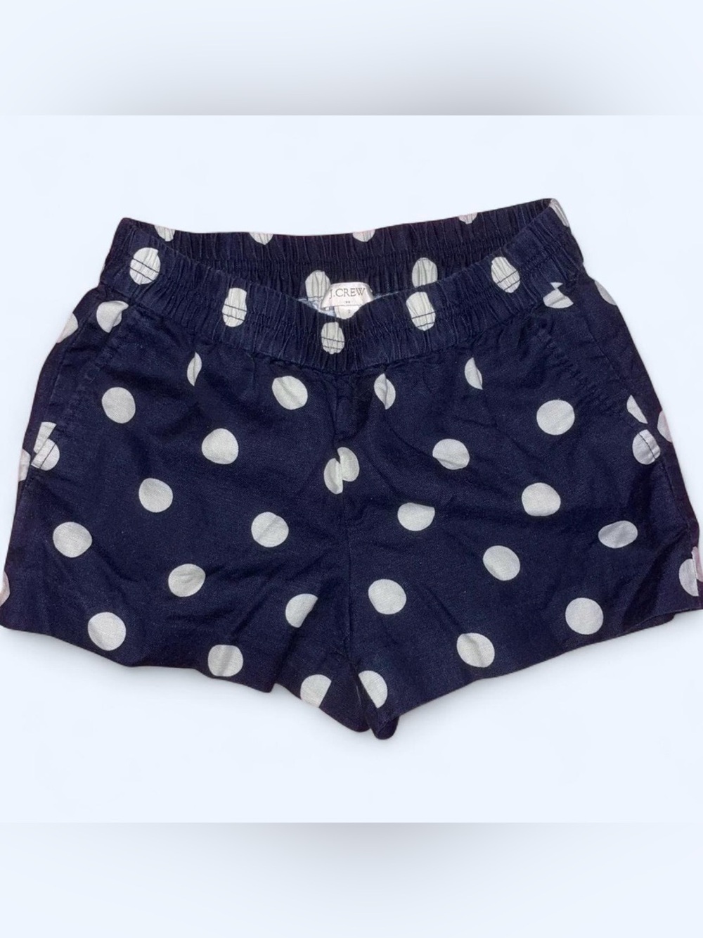 J. Crew Navy Polka Dot Cotton Shorts